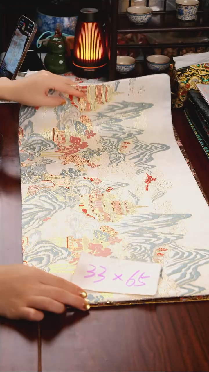 【千里江山白双面】中国风干泡织锦茶席33*65