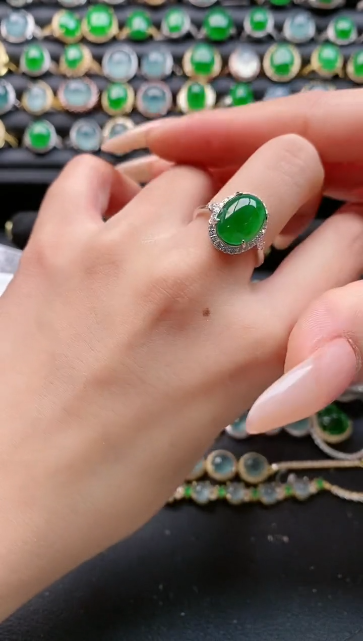【闪购商品】翡翠戒指银S925镶嵌1111111
