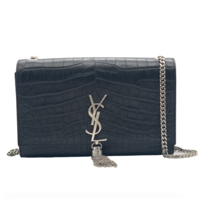 99新 YSL/圣罗兰 【交个朋友专属】黑银流苏kate斜挎包