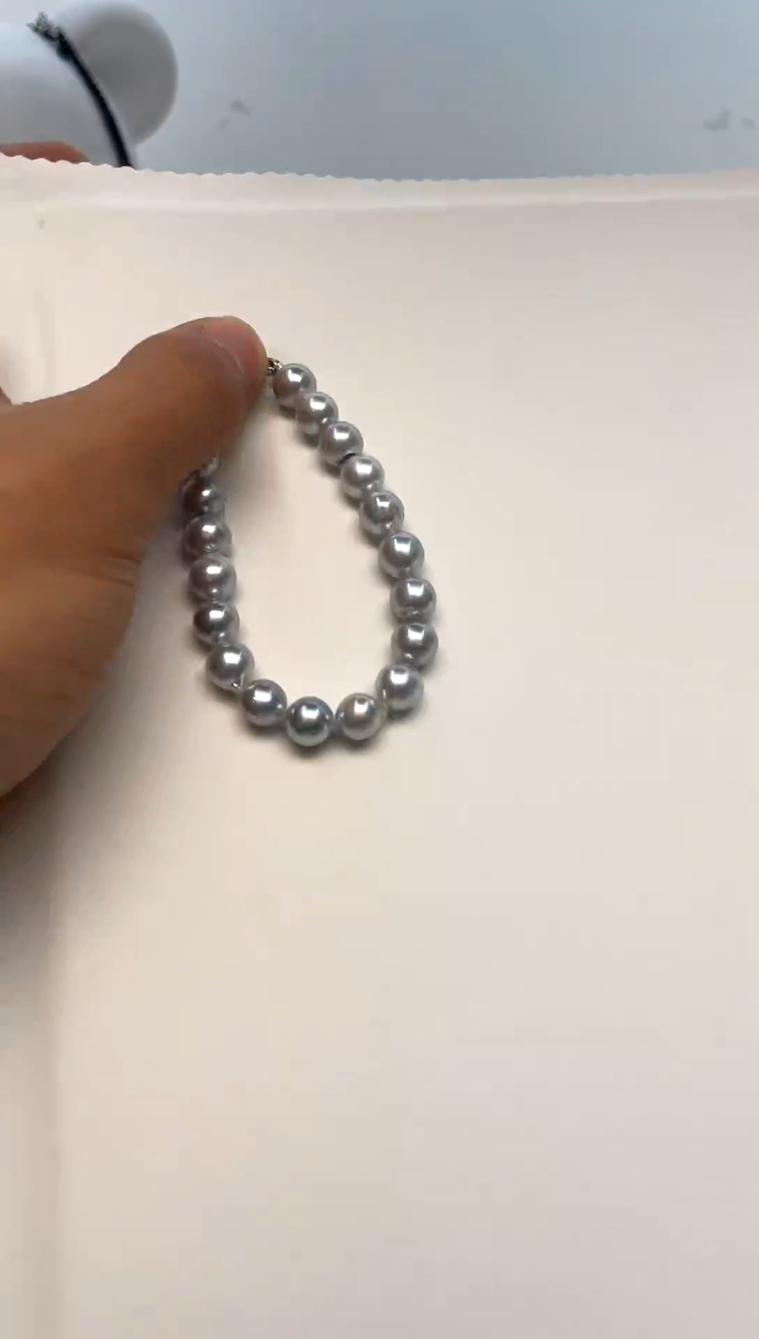 银S925镶嵌手绳海水珍珠7.5-8