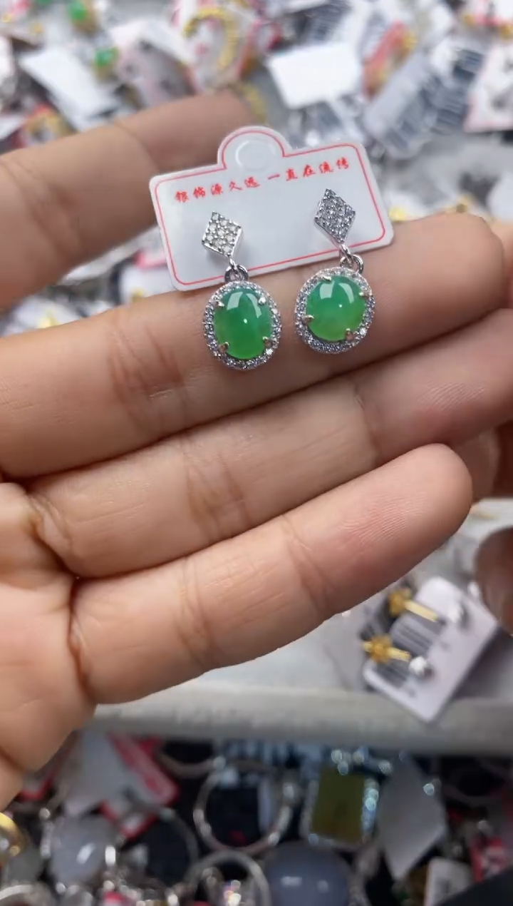 银S925镶嵌戒指翡翠1010---4