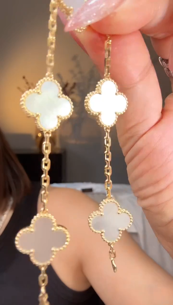 【闪购商品】贝壳（贝母）手链18K金镶嵌白色