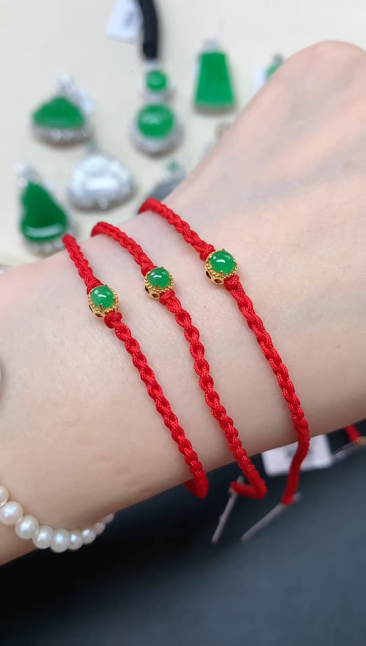 18K金镶嵌手链翡翠W28多样性发货一件|680