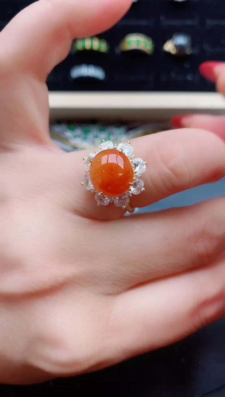 【闪购商品】翡翠戒指银S925镶嵌1321