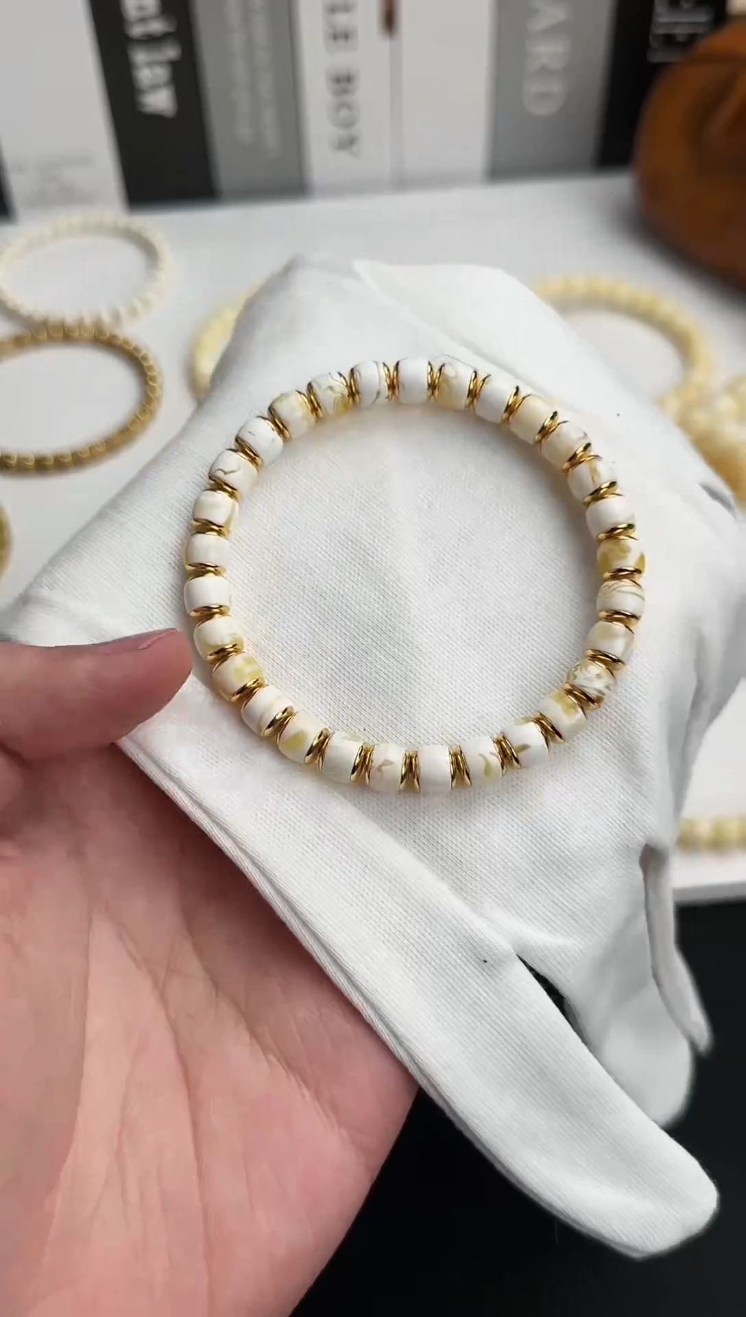 【闪购商品】蜜蜡裸石银S925镶嵌HG-珠改漆瓷白手串7.0mm