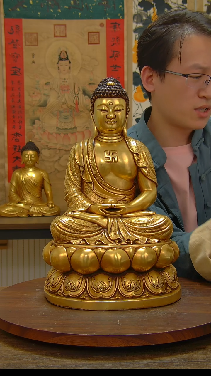 【闪购商品】紫铜鎏金释迦39公分B-S10042-Y