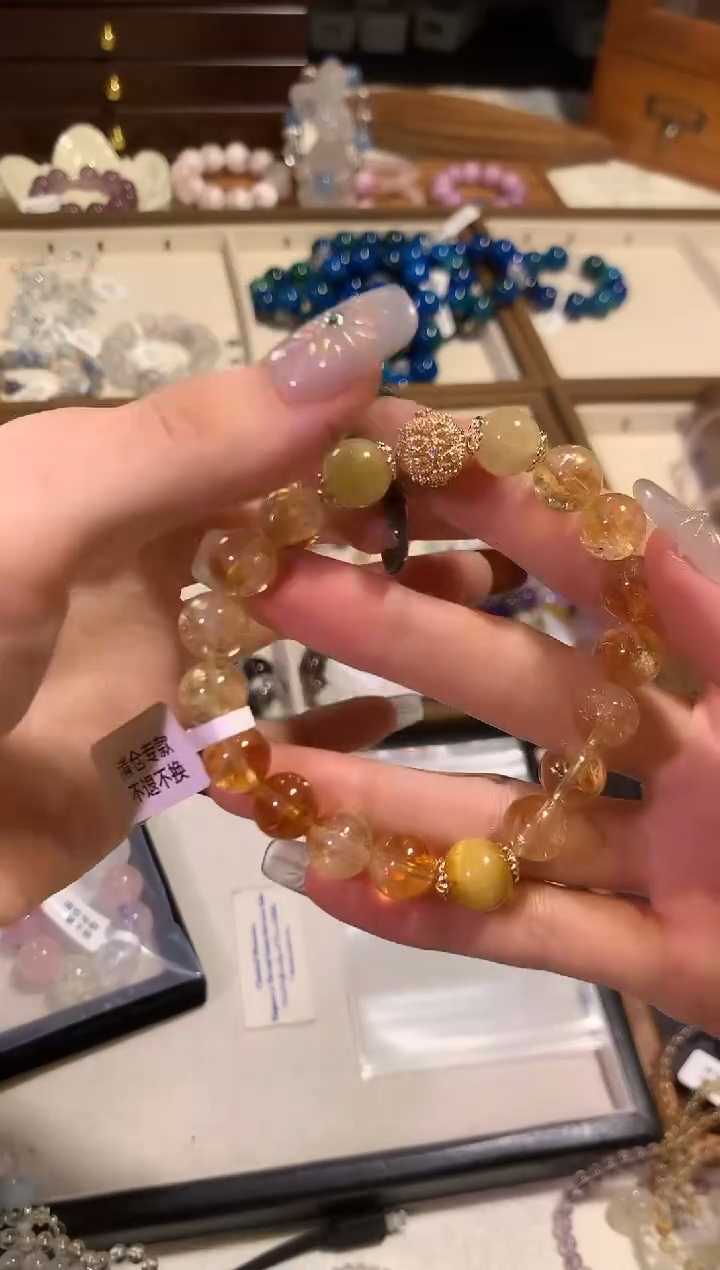 水晶手链合金Y820天然水晶手串 多样性发货
