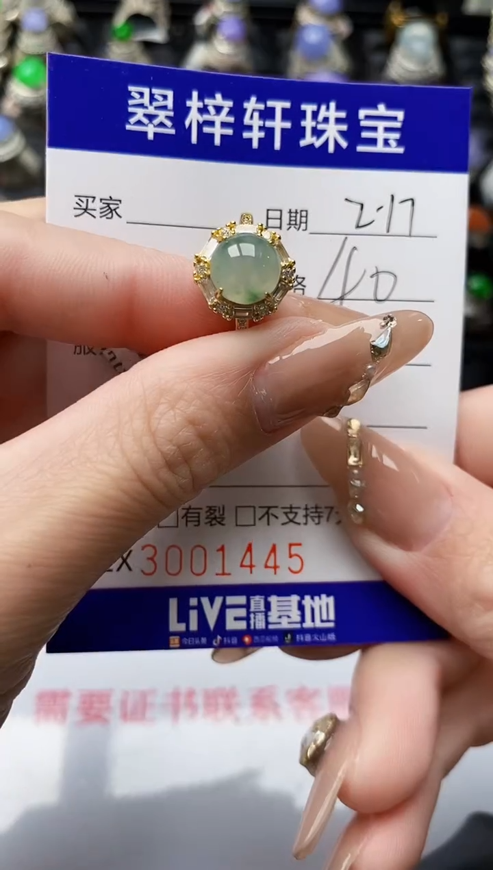 【闪购商品】翡翠戒指银S925镶嵌/1445