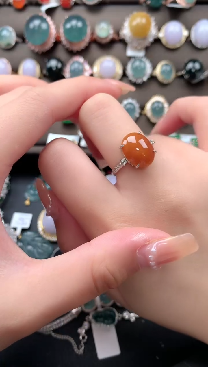 【闪购商品】翡翠戒指银S925镶嵌52141