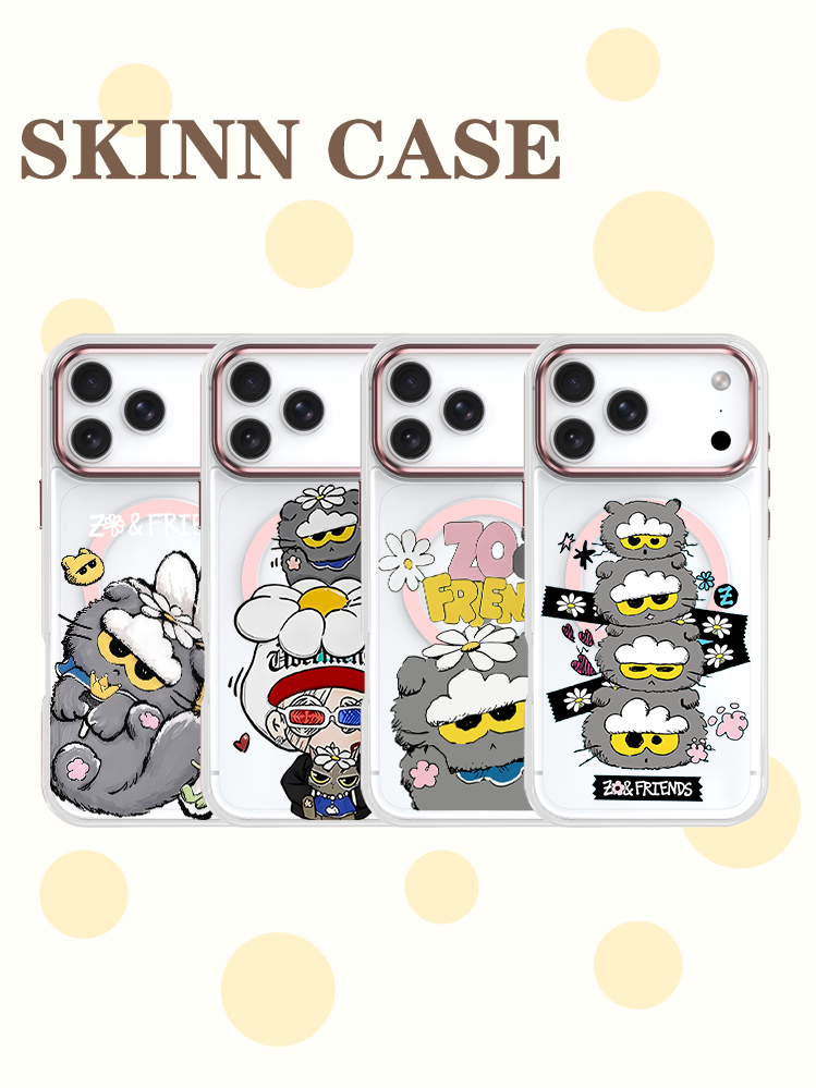 SKINNCASE 【小雏菊云朵猫】金属镜框浮雕磁吸手机壳