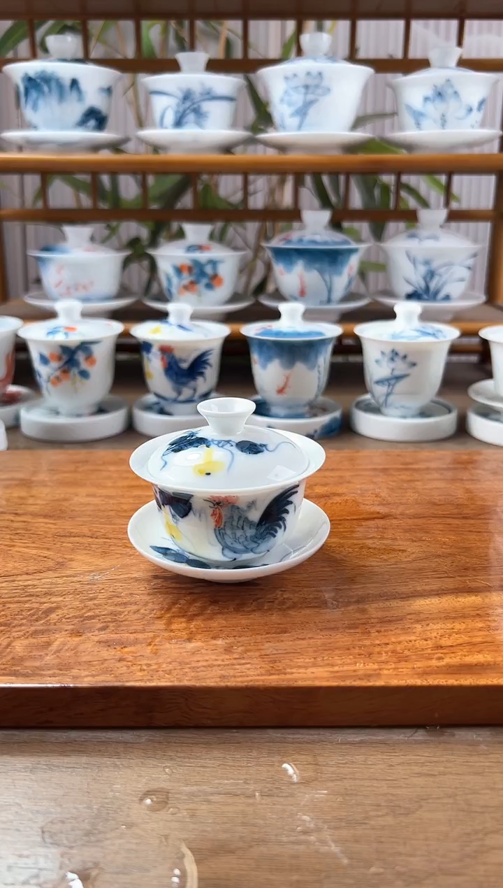 微瑕公鸡80ml三才盖碗