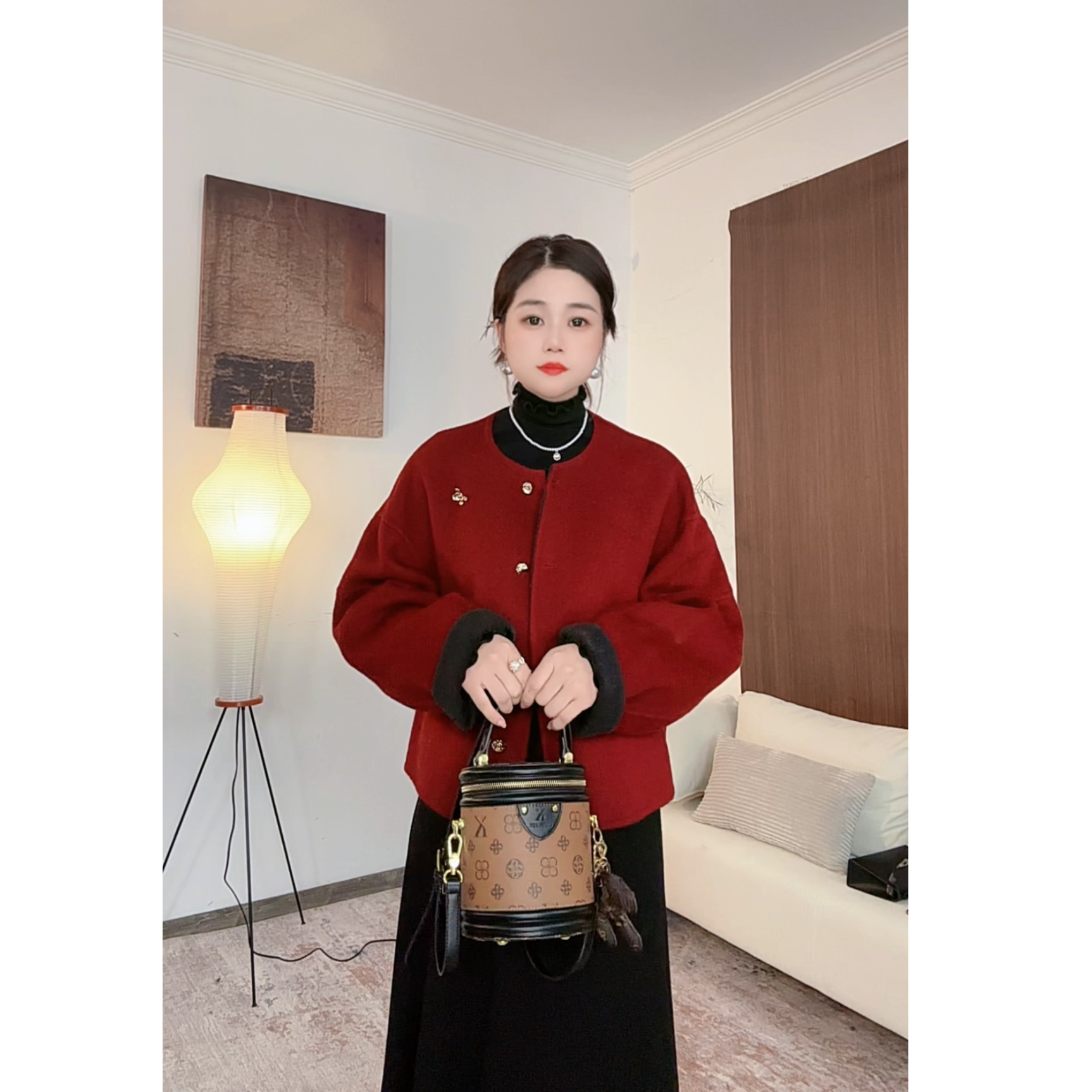 【歌颂星河】轻奢高级感小香风羊毛大衣气质时尚毛呢外套-禁水洗