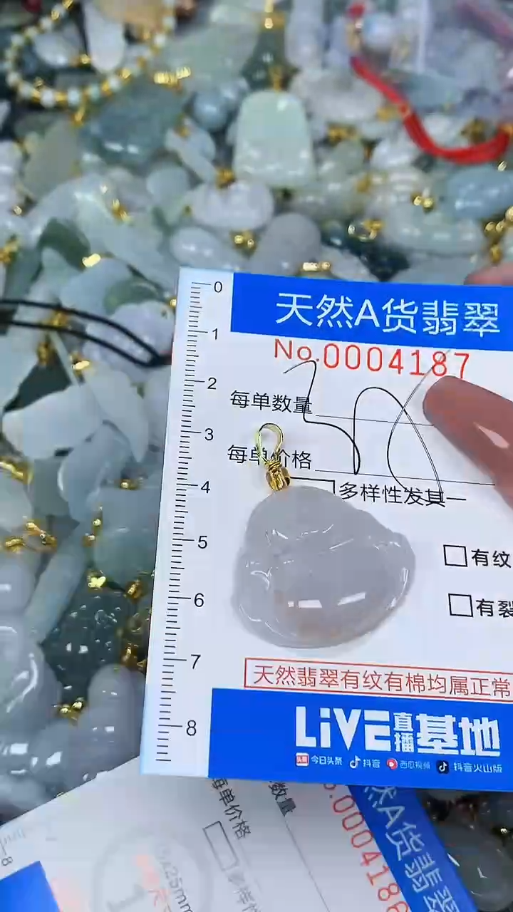 颈饰未镶嵌翡翠净货挂件-4187