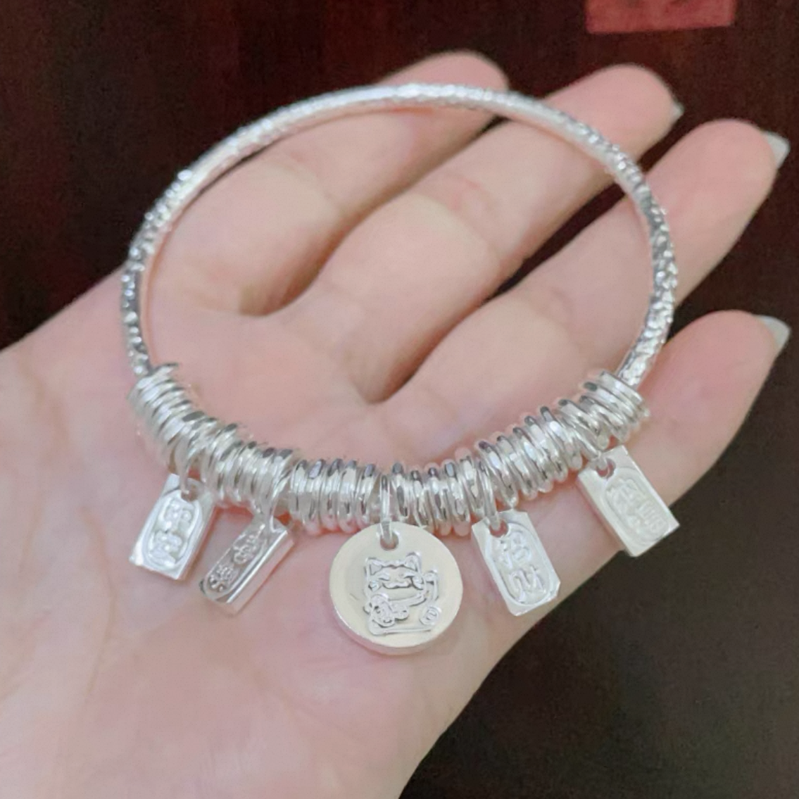 SZ279-招财猫盘缠手镯（无礼盒）