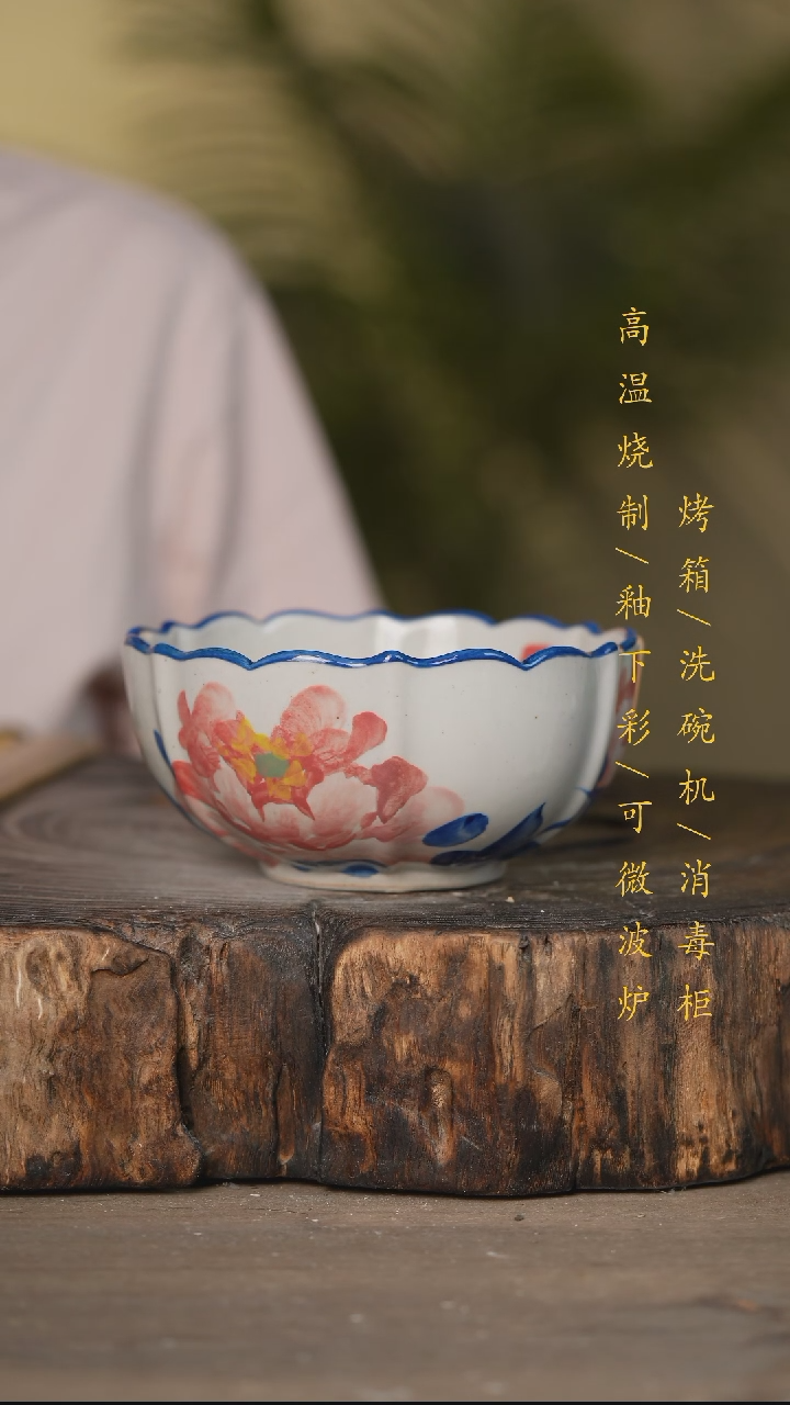 碗景德镇高温釉下彩可微波烤箱洗碗机