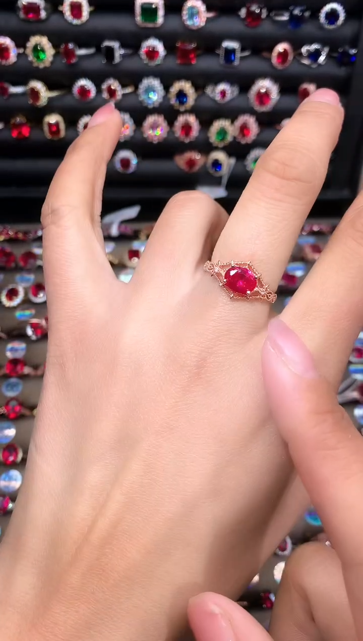 【闪购商品】红宝石戒指银S925镶嵌1