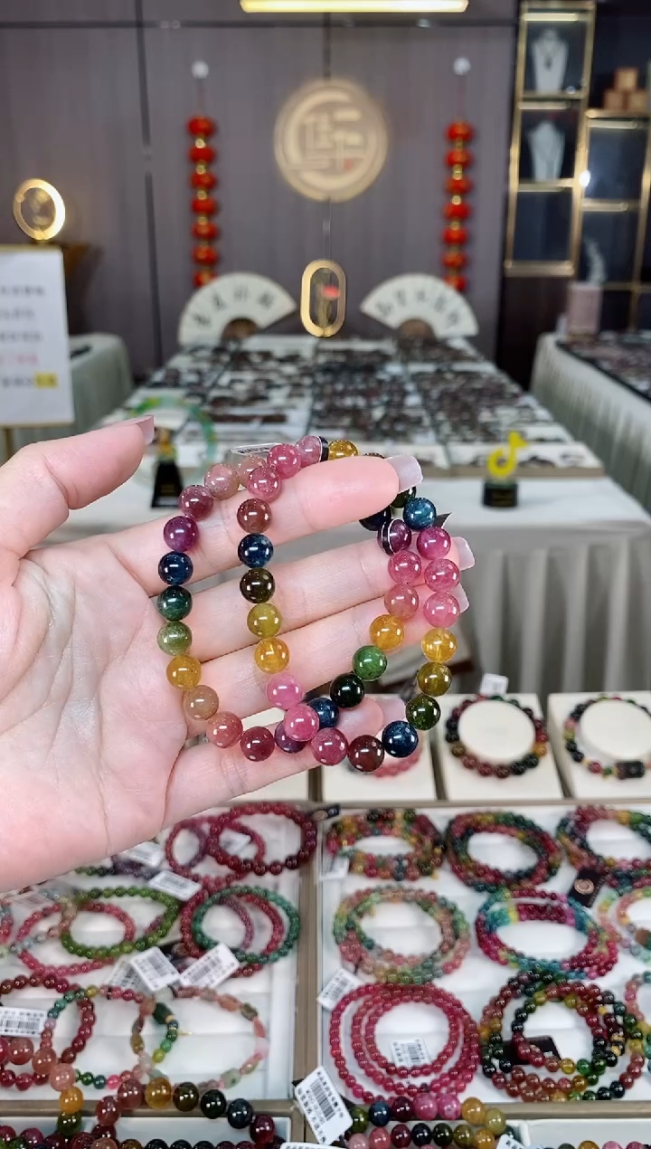 未镶嵌老矿碧玺单圈手串8mm+碧玺多样性发一条hon