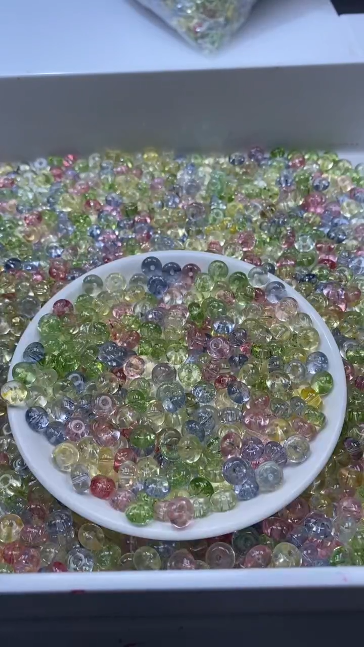 颈饰未镶嵌水晶W2931马卡龙色碧玺算盘8*4mm*10颗