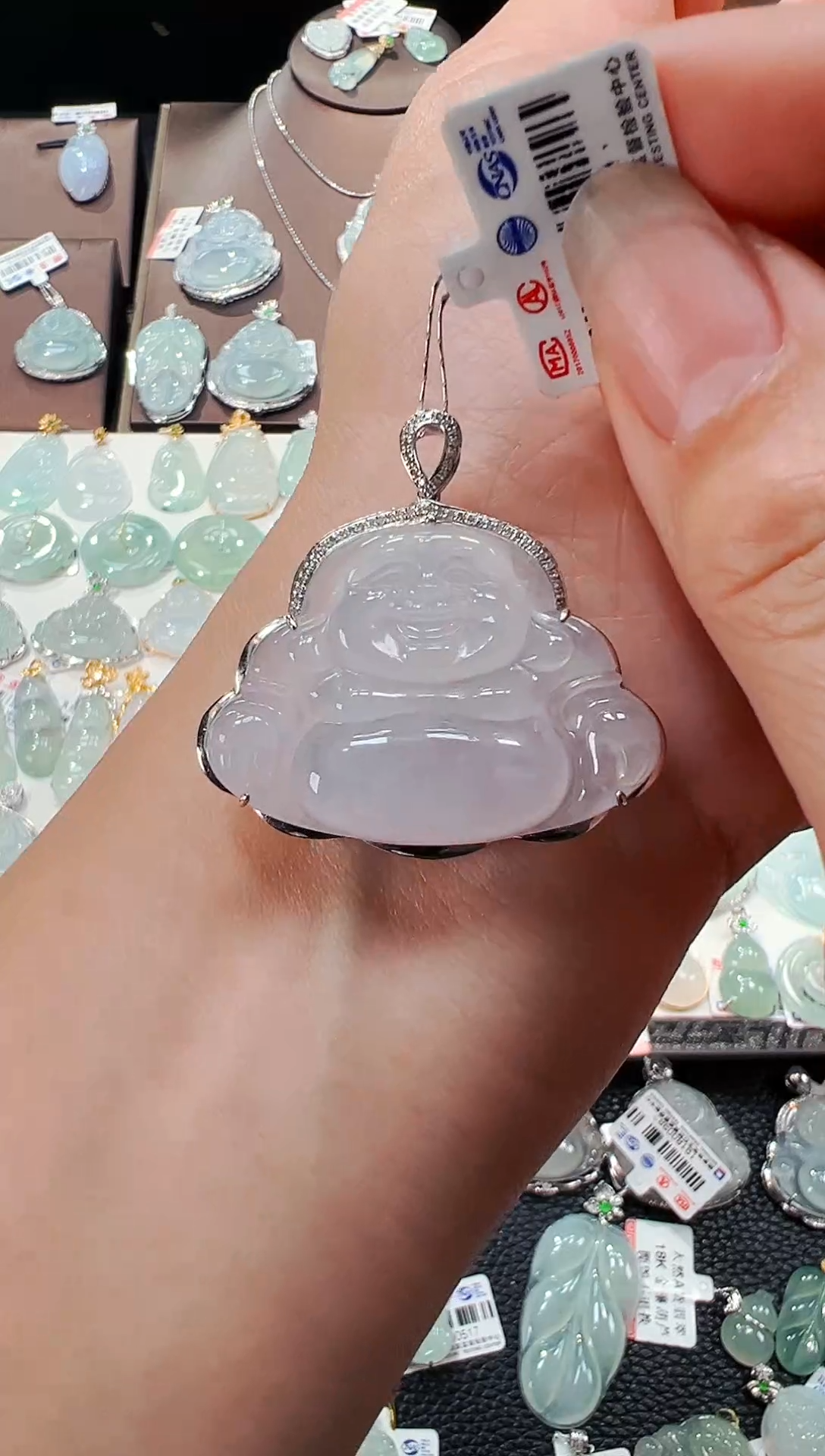 【闪购商品】翡翠颈饰18K金镶嵌佛公吊坠711