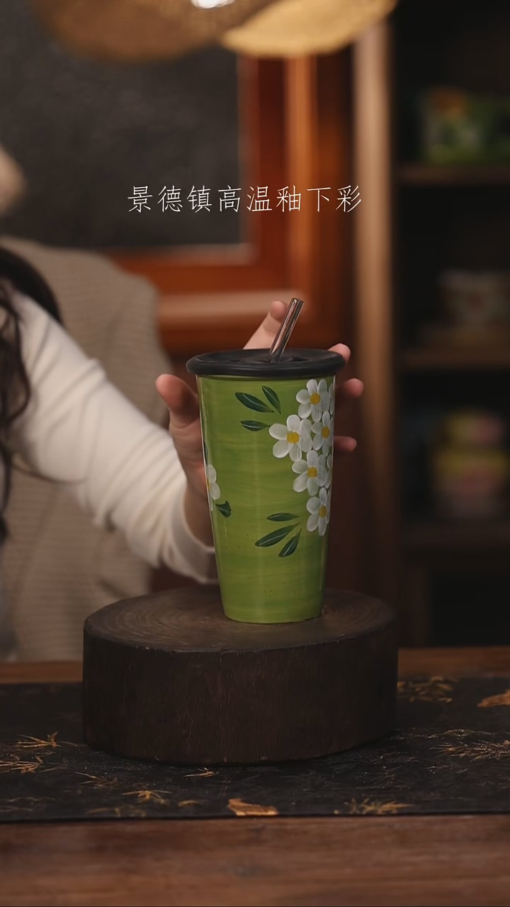 陶瓷景德镇高温釉下手绘陶瓷@L107@