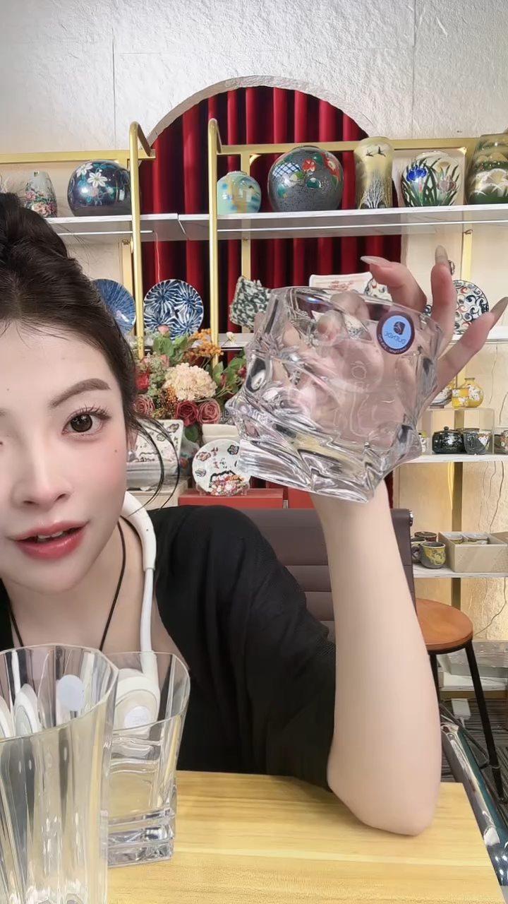 陶瓷捷克水晶杯一只-海之女神