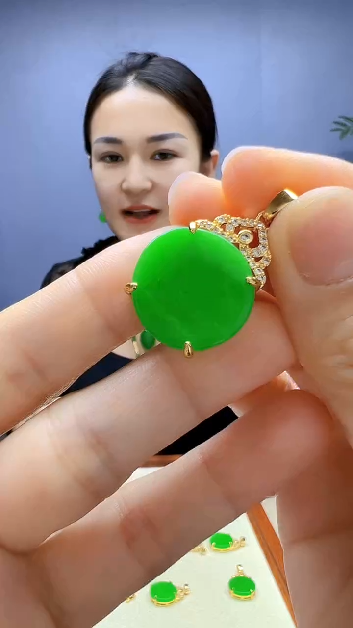 翡翠14K金镶嵌颈饰丹丹diy颈饰