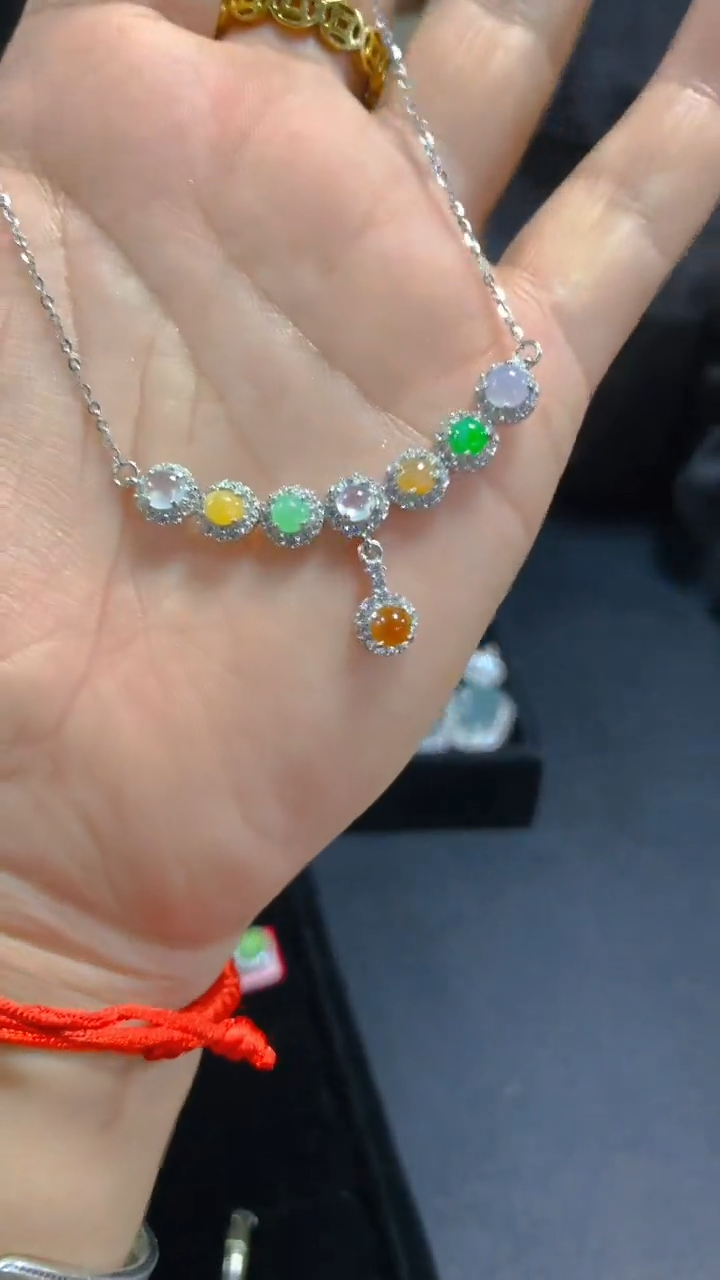 【闪购商品】翡翠套链银S925镶嵌0179484885多样性发其一