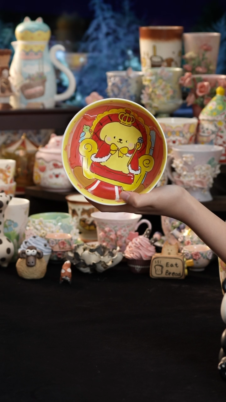 摆件陶景德镇釉下彩手绘设计师款陶瓷
