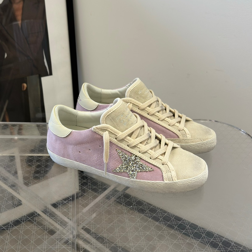 GENIUS GIRAFFE 新配色樱花粉紫做旧星星小脏鞋女内增高休闲板鞋