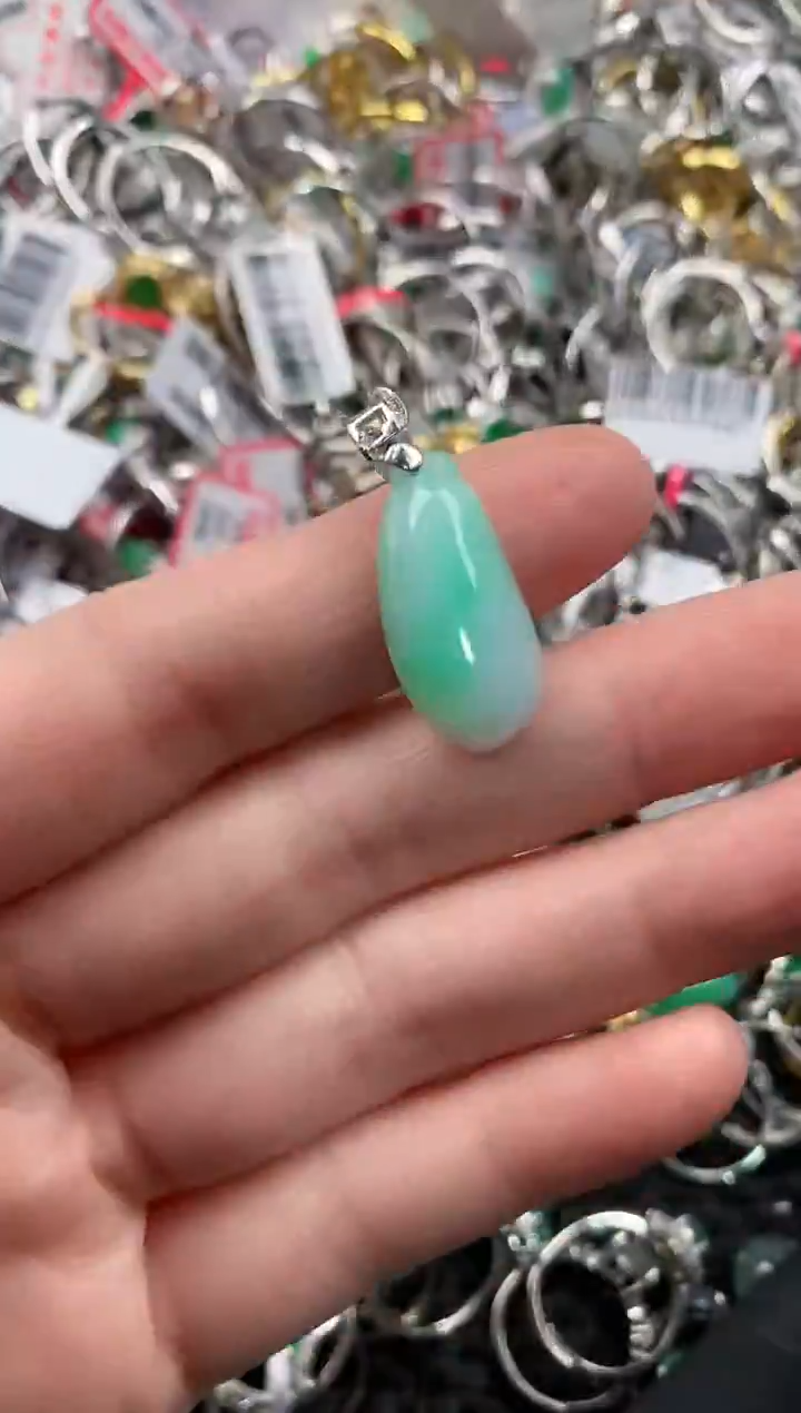 银S925镶嵌戒指翡翠10                  1