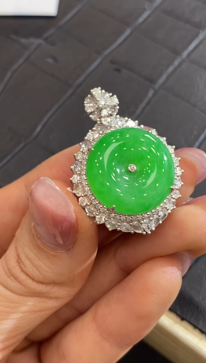 【闪购商品】翡翠颈饰18K金镶嵌收到货48小时鉴赏期（超时不退不换）