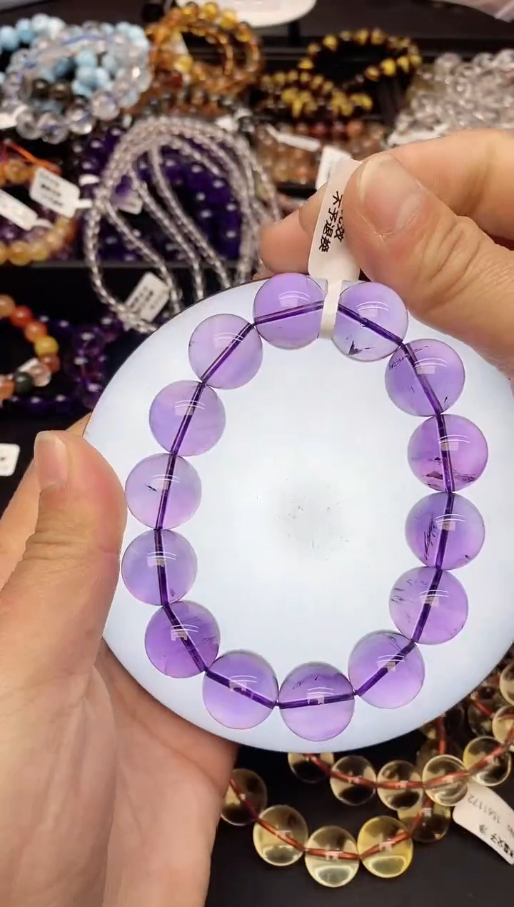 【闪购商品】水晶手链未镶嵌119a紫水晶16mm