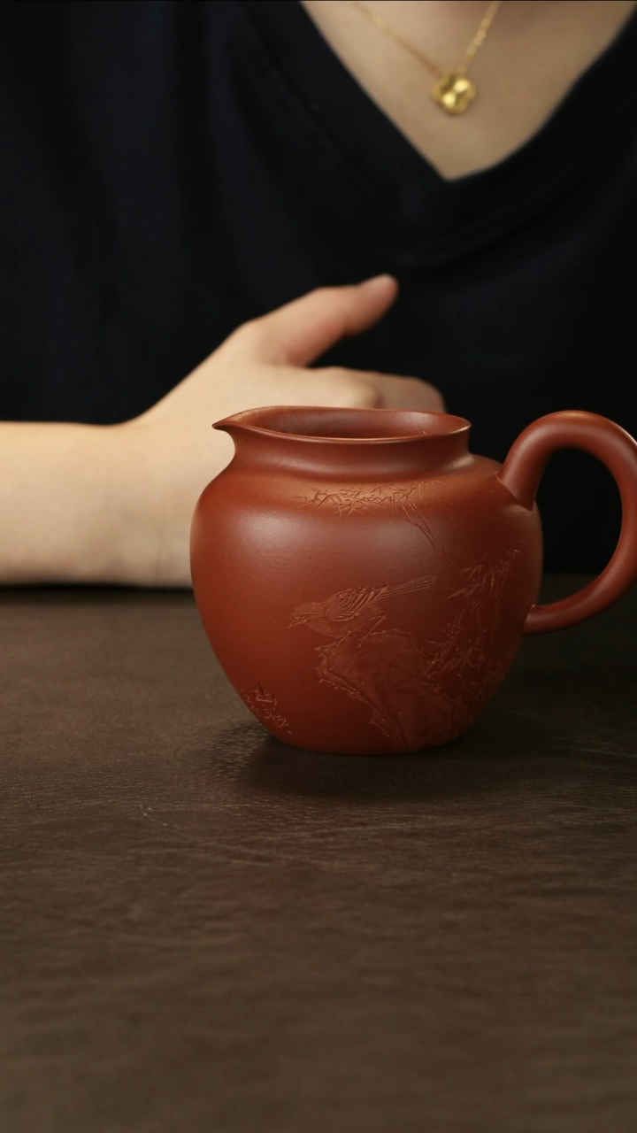 茶杯紫砂李建军 朱泥  公道杯 