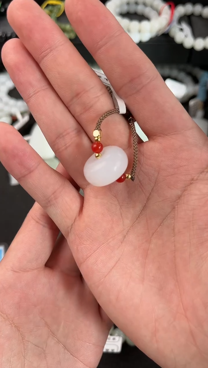 【闪购商品】和田玉平安扣未镶嵌且末天泰白玉小平安扣微色差