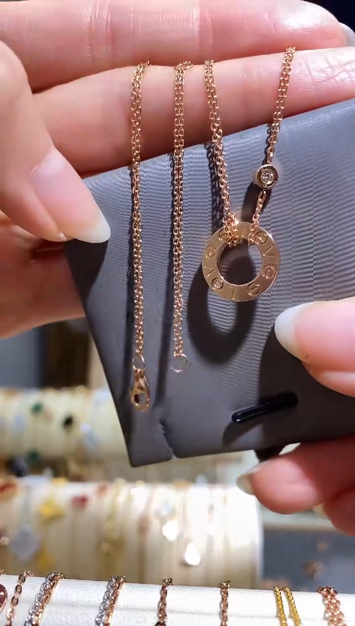 【闪购商品】钻石项链18K金镶嵌项链