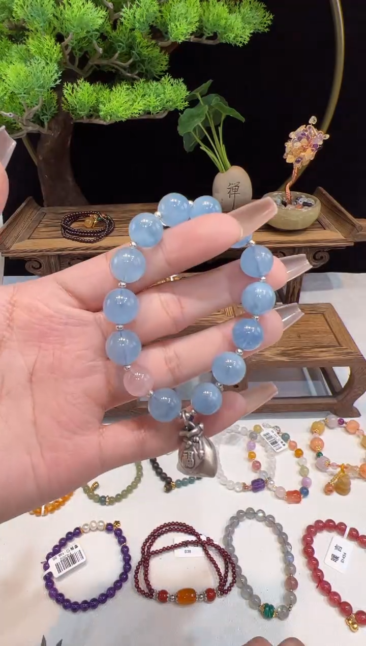 【闪购商品】海蓝宝石手链未镶嵌@@手饰