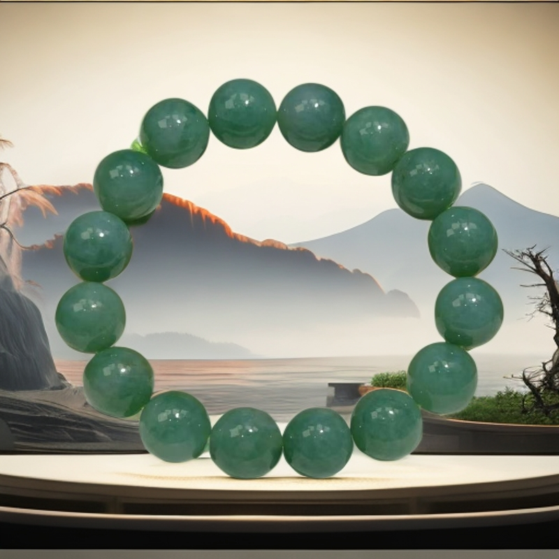 天然A货翡翠手串两件套（多样性发其一）