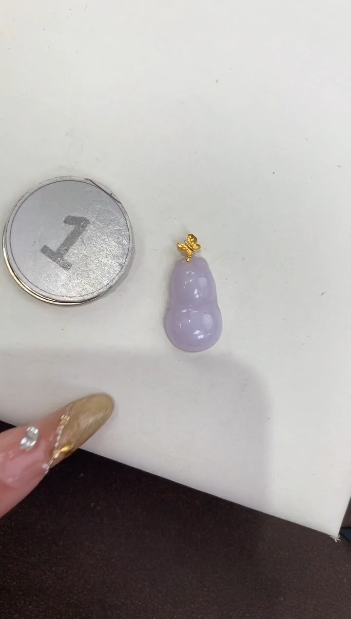 颈饰18K金镶嵌翡翠天然缅甸a货翡翠