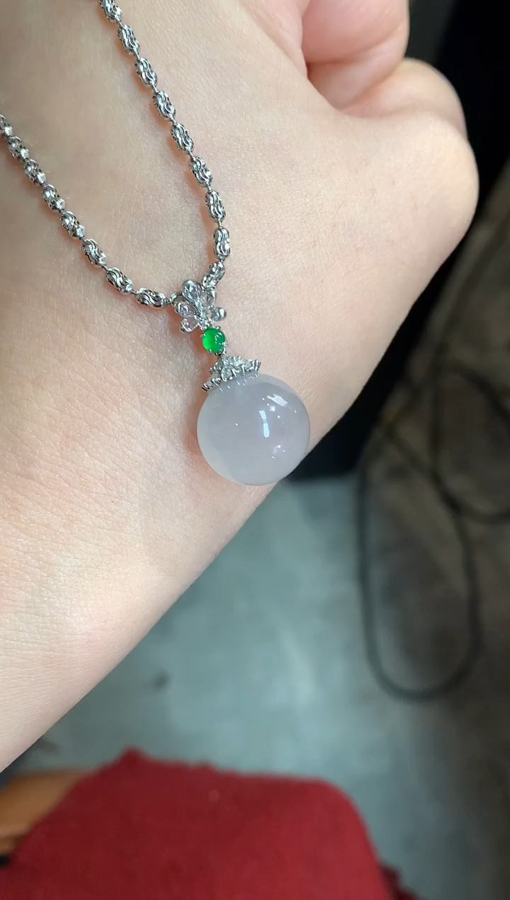 吊坠(不含链)18K金镶嵌翡翠Q133|9500