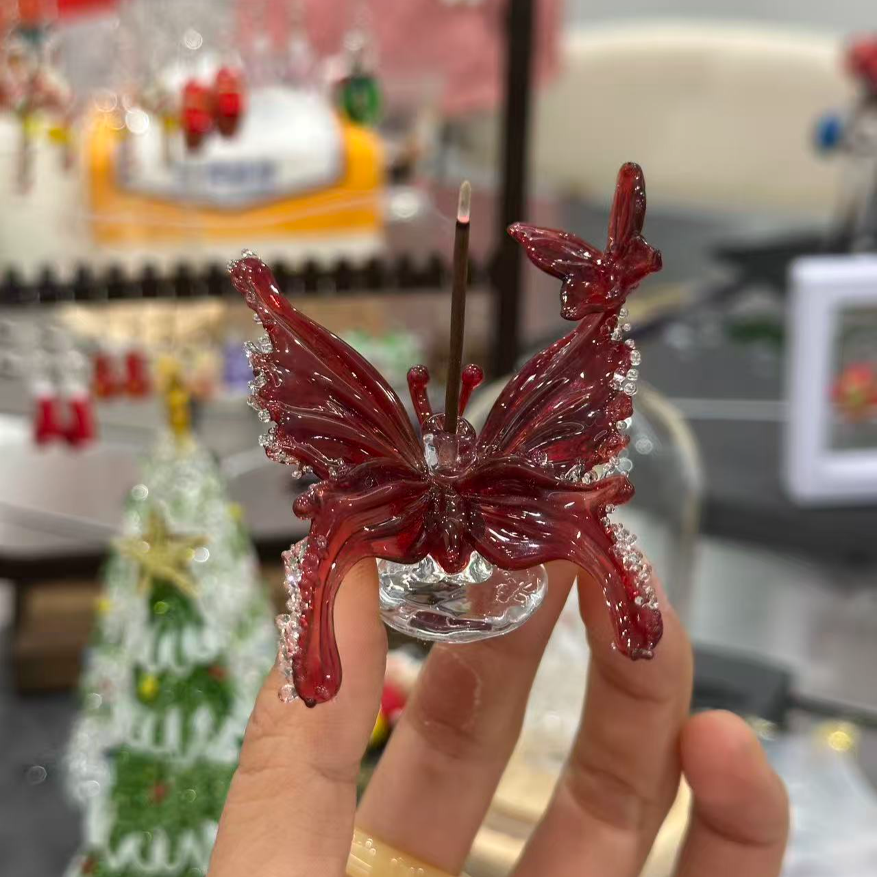 【敢敢烧琉璃专属】琉璃蝴蝶香插简约摆件