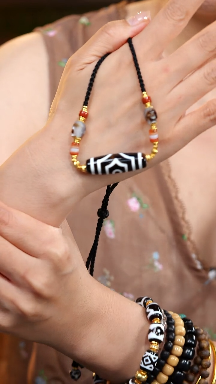 玛瑙/玉髓颈饰未镶嵌S53850多样性发一阿呆大p三项链