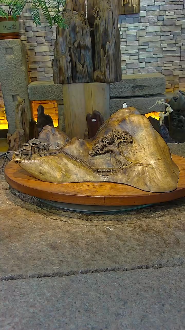 木金丝楠木山水摆件