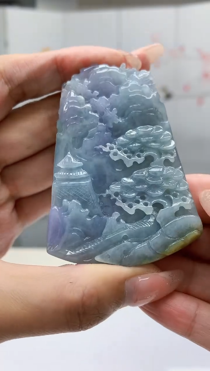 【闪购商品】定制翡翠未镶嵌4902MM-毛货挂件143