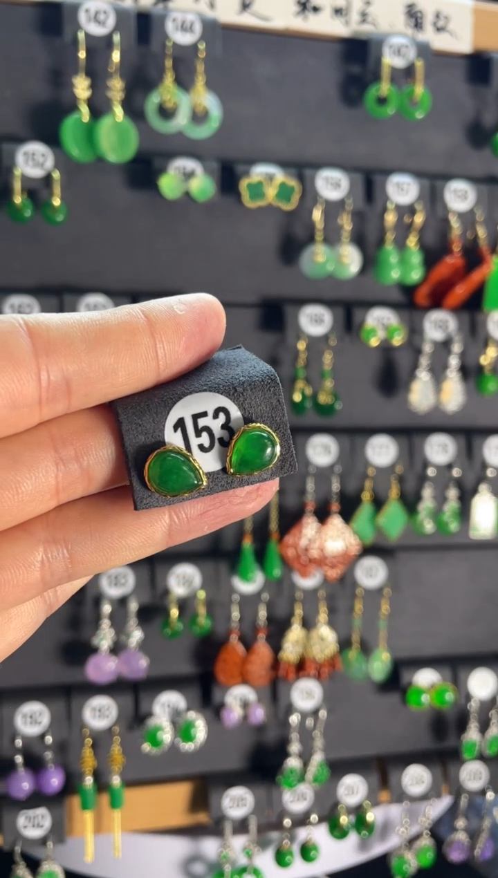 【闪购商品】翡翠耳饰银S925镶嵌153...