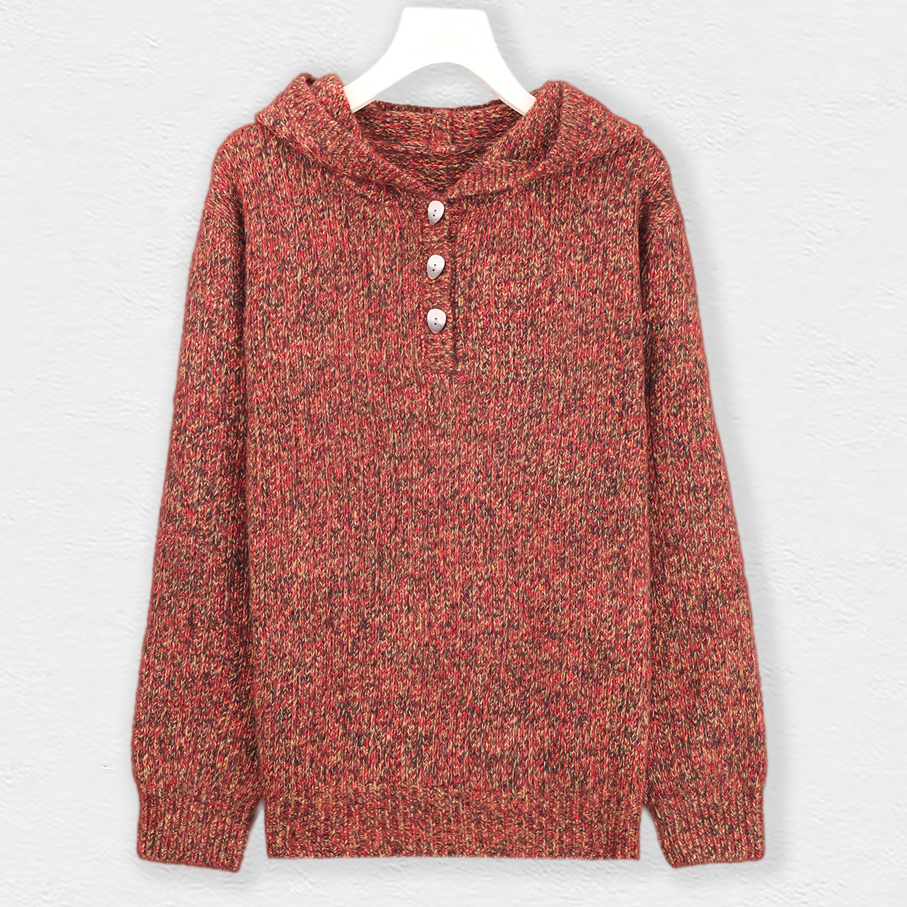 【康B莱】Baby山羊绒+桑蚕丝女士六合股花纱圆领帽衫 YXW24398