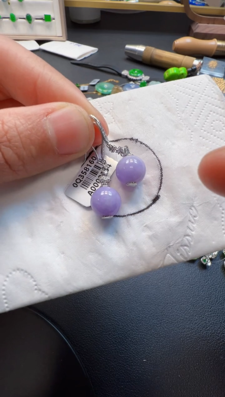 【闪购商品】定制翡翠18K金镶嵌3500一对