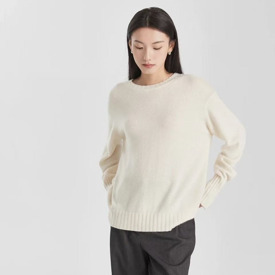 韩品牌尾单 冬温暖百搭圆领全羊毛无缝一体成型毛衣上衣11512