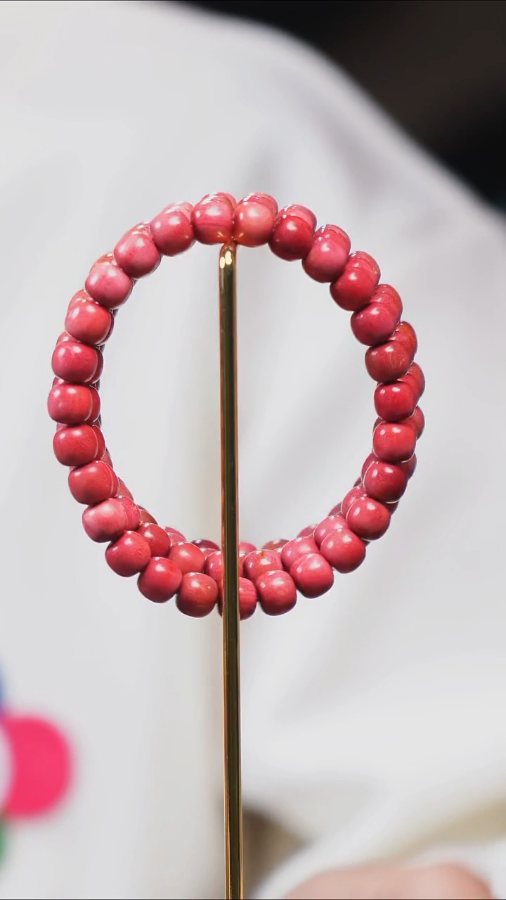 荔枝木手串/手链SG002 粉象木单圈 微瑕