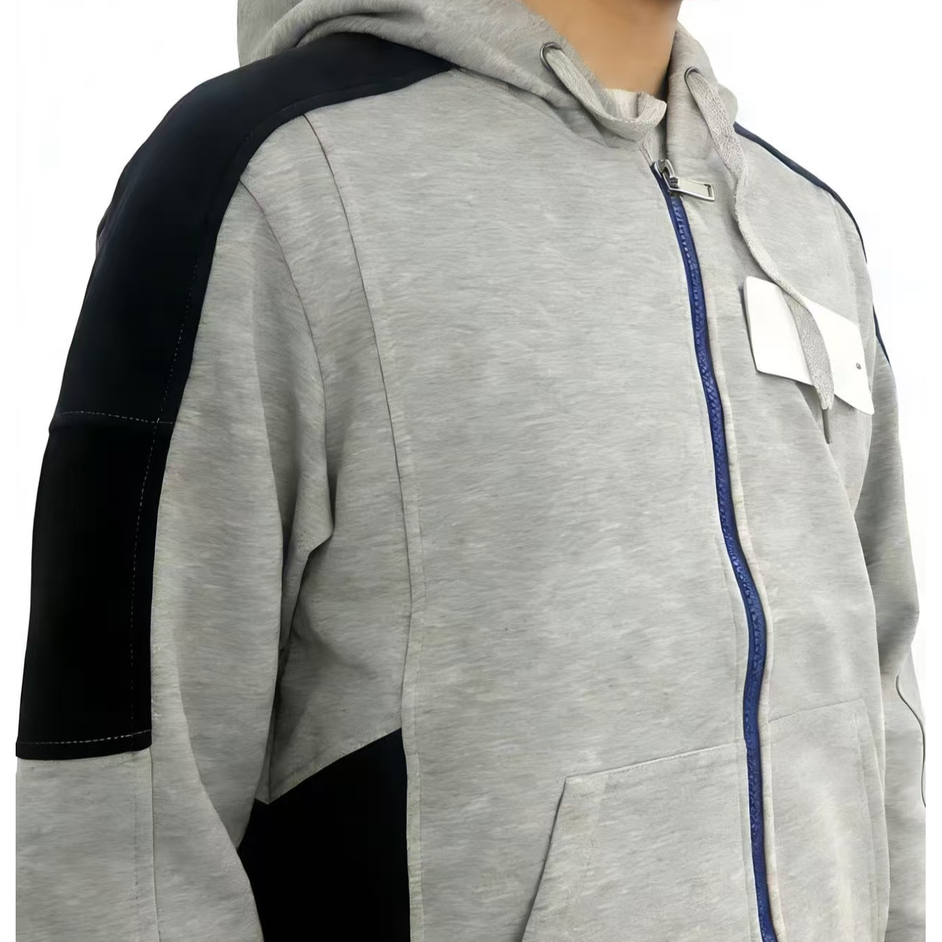 撞色拼接连帽休闲外套