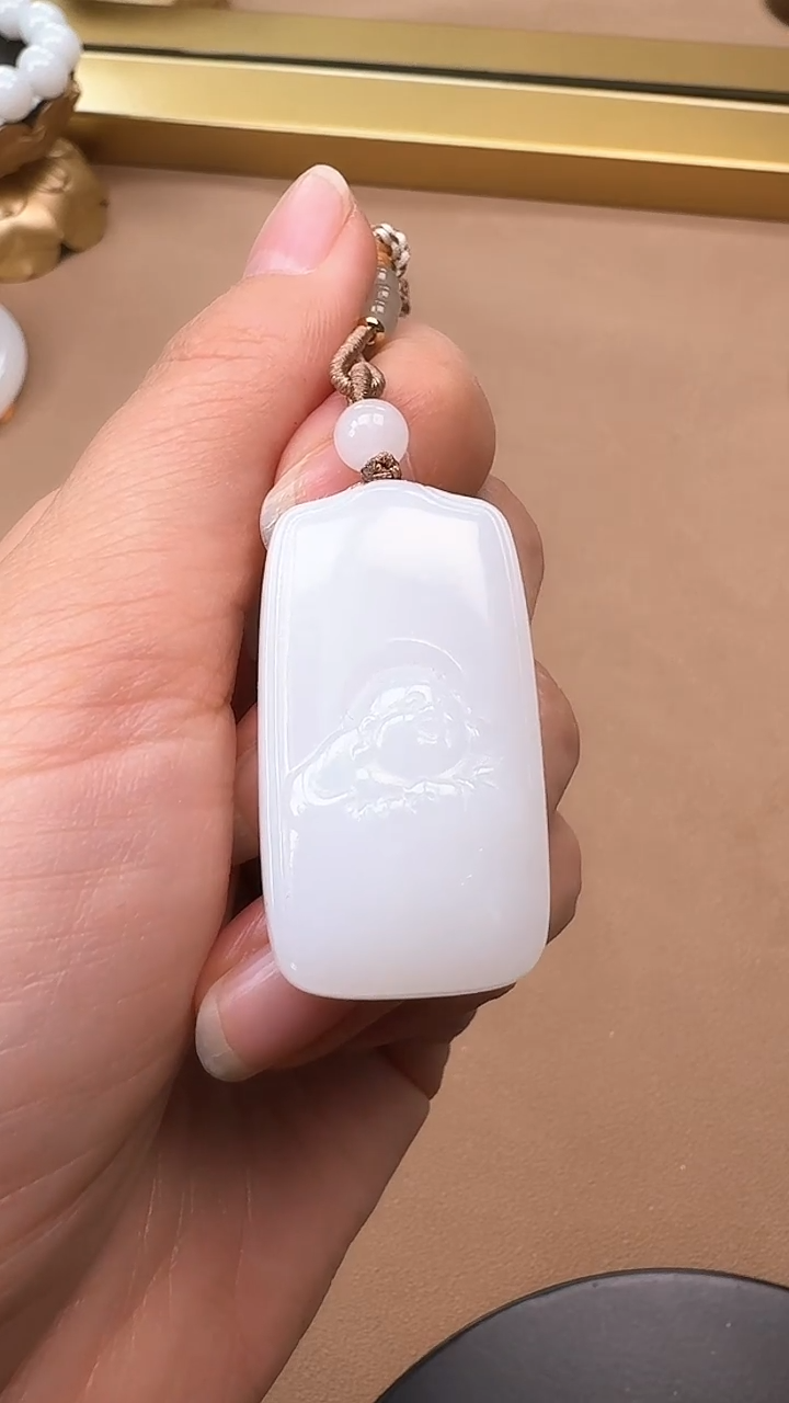 【闪购商品】和田玉吊坠未镶嵌1442白玉佛牌